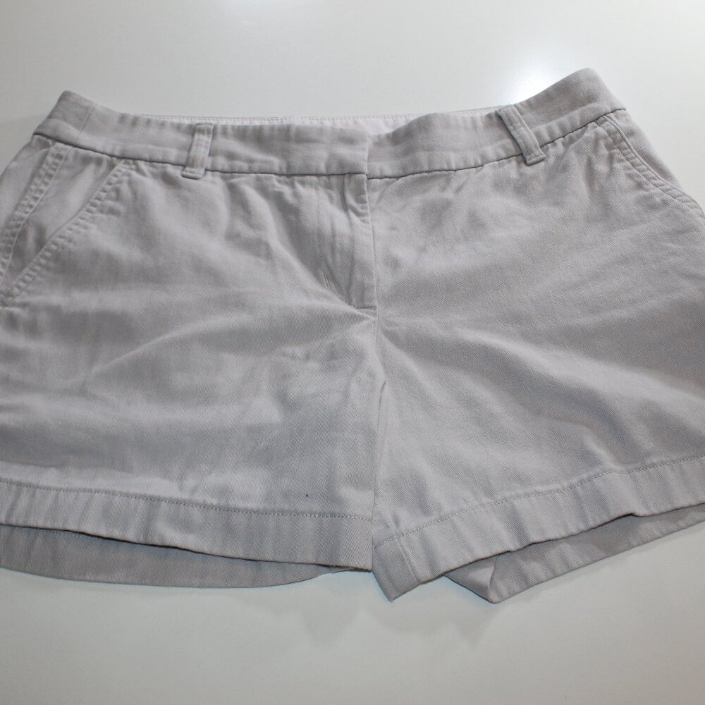 J. Crew Shorts Womens Size 8 White Cotton Twill Modern Chino Mid Rise Midi